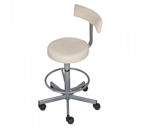 Стул мастера МД-9017 высокий, хром с опорой для ног