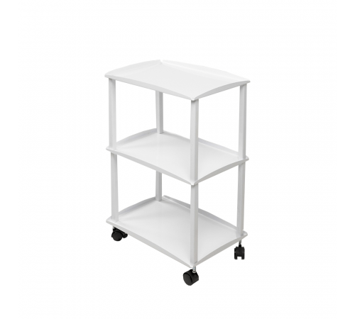 Столик металлический, 3 полки, белый