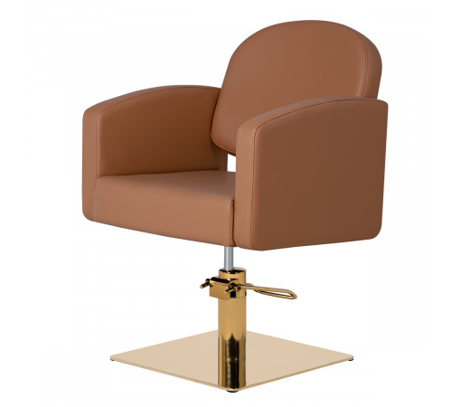 Парикмахерское кресло Тера, основание квадрат золото