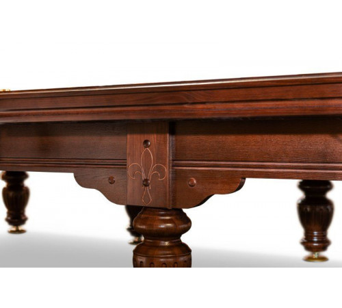 Бильярдный стол для пирамиды "Онега" (орех-пекан, 12 футов, 8 ног, 25мм камень, борт ясень)