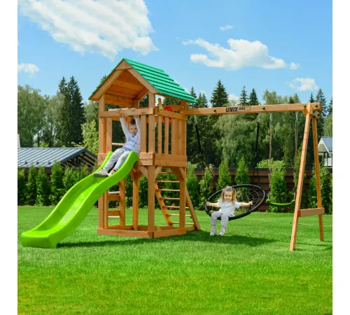 Детский игровой комплекс UNIX Kids (6 in 1) Light Green