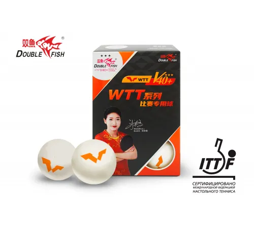 Мячи для н/т Double Fish V40+ 3 star WTT (6шт.)