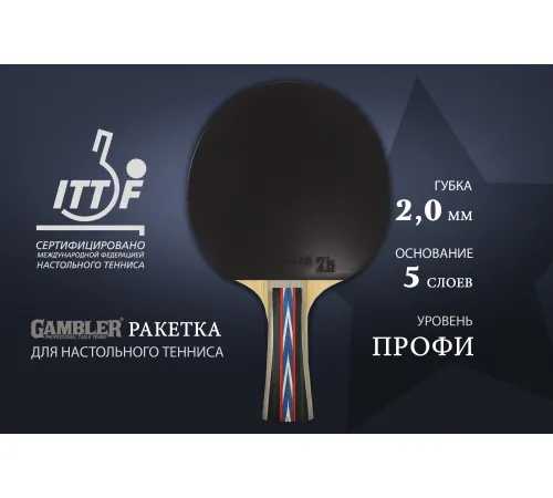 Ракетка Gambler 6 STAR (коническая)
