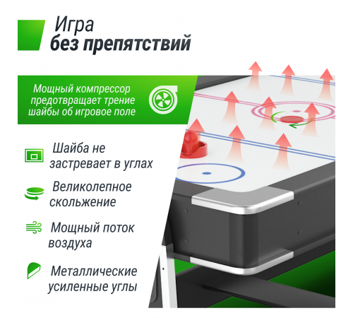 Игровой стол UNIX Line Трансформер 4 в 1 (204х112 cм) Black